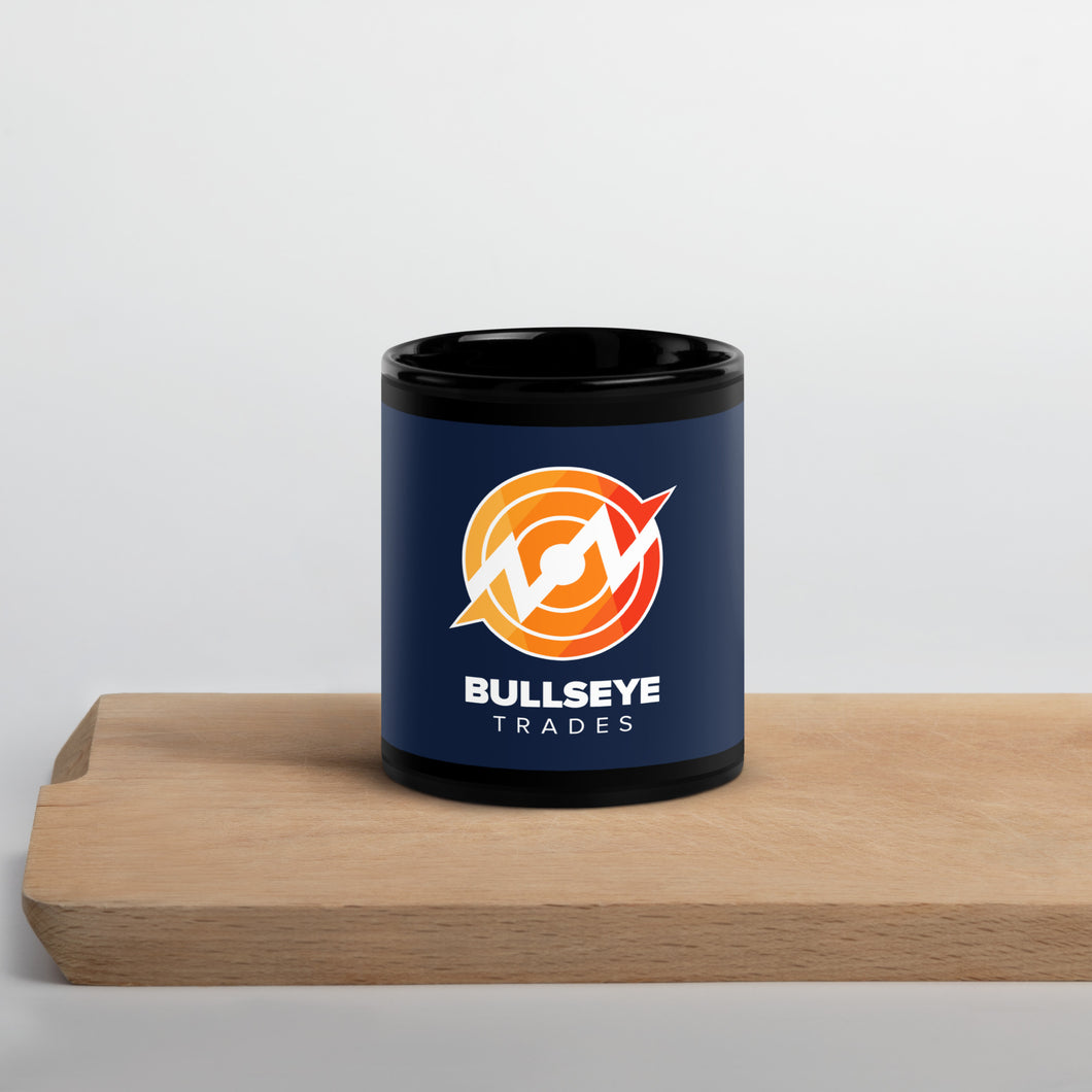 Bullseye Trades Black Glossy Mug