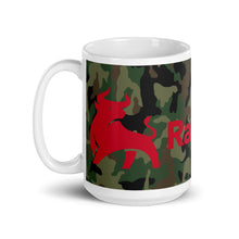 Load image into Gallery viewer, Camo Raging Bull White Glossy Mug
