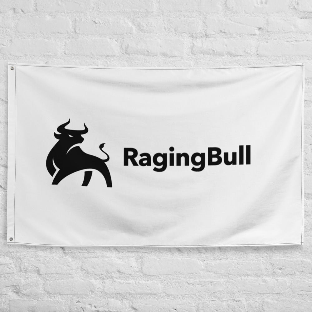 Black & White RagingBull Flag