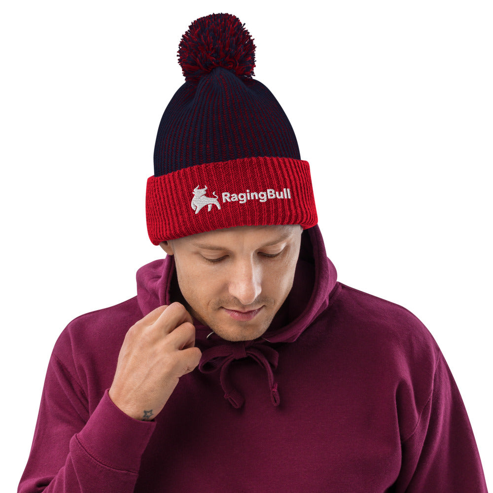 Red, White & Bull Winter Beanie